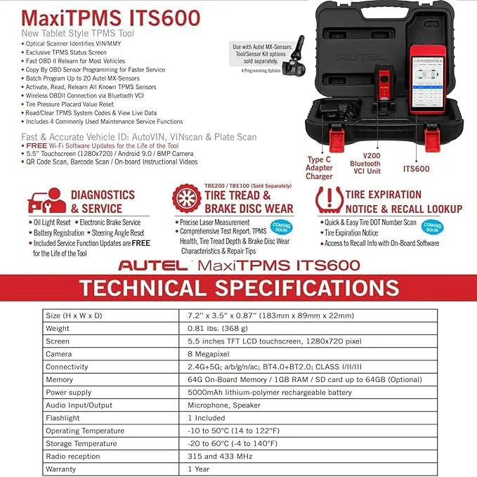 AUTEL ITS600 TPMS Service Tool (Standard Version) - Image 5
