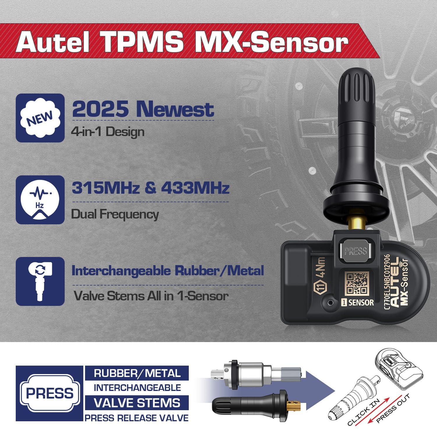AUTEL UNIVERSAL 2 IN 1 TPMS SENSOR 315/433MHZ WITH RUBBER VALVE - Image 7