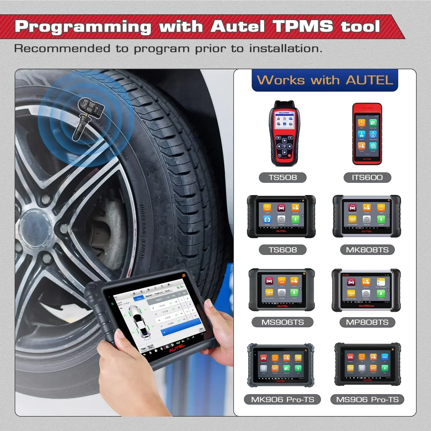AUTEL UNIVERSAL 2 IN 1 TPMS SENSOR 315/433MHZ WITH RUBBER VALVE - Image 8