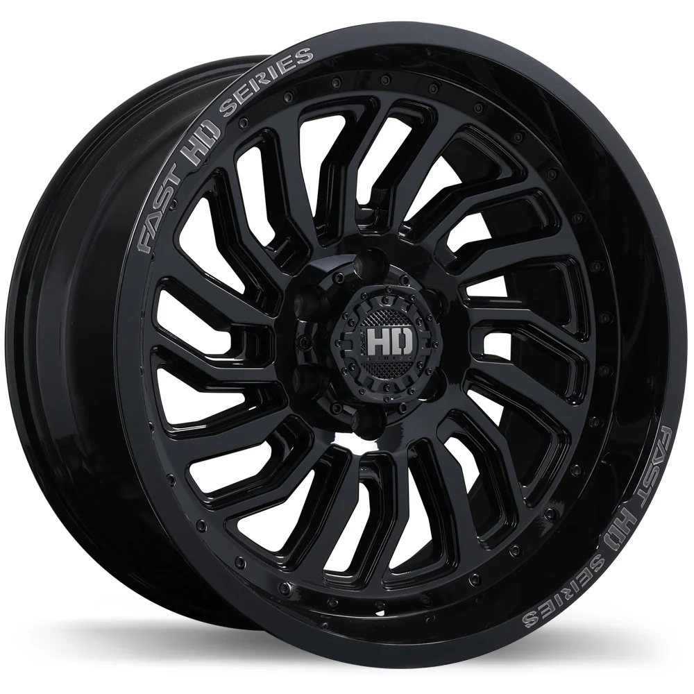 Fast HD D-STRUCT - 20X10.0 | 6X139.7 | 106.1 | -15 Gloss Black with Grey Milling