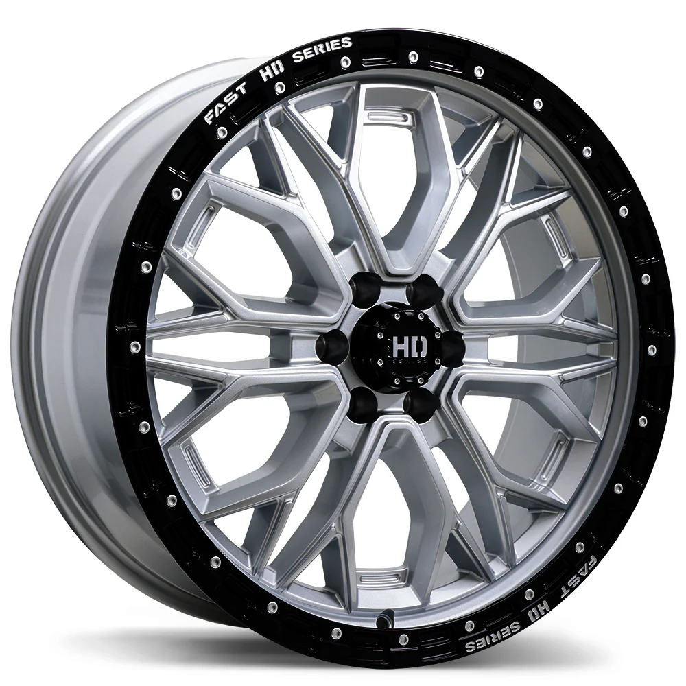 Fast HD Muramasa - 20X9.0 | 6X114.3 | 66.1 | +30 Gloss Silver with Black Lip