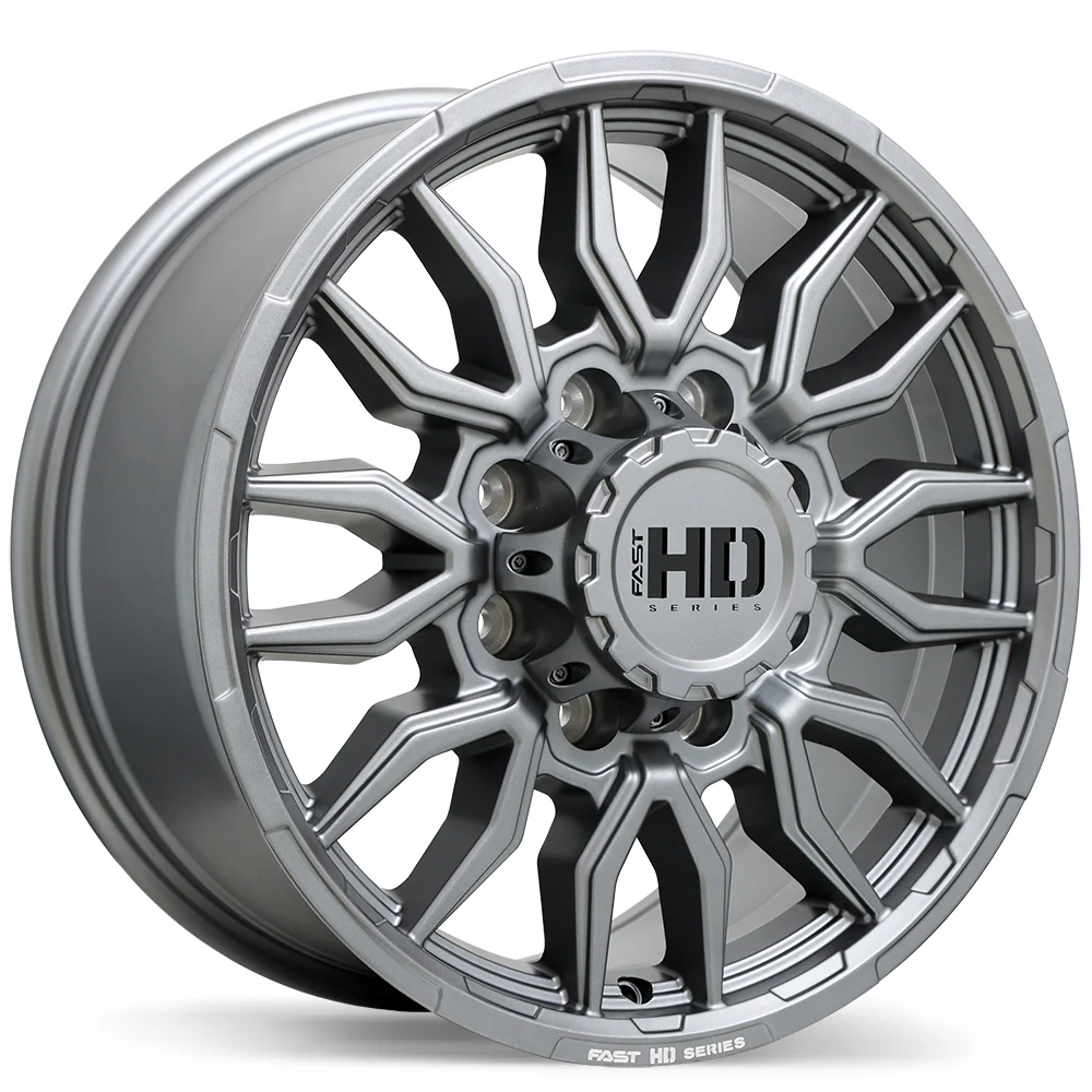 Fast HD Grit - 17X7.5 | 8X180 | 124.4 | +44 Satin Gunmetal with Milling