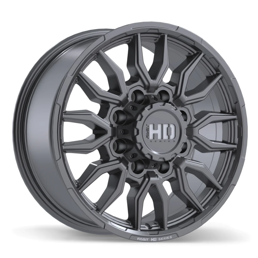 Fast HD Grit - 18X8.5 | 8X165.1 | 116.7 | +33 Satin Gunmetal with Milling