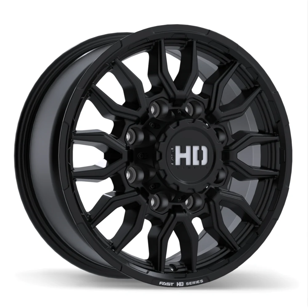 Fast HD Grit - 18X8.5 | 8X180 | 124.4 | +44 Satin Black with Milling