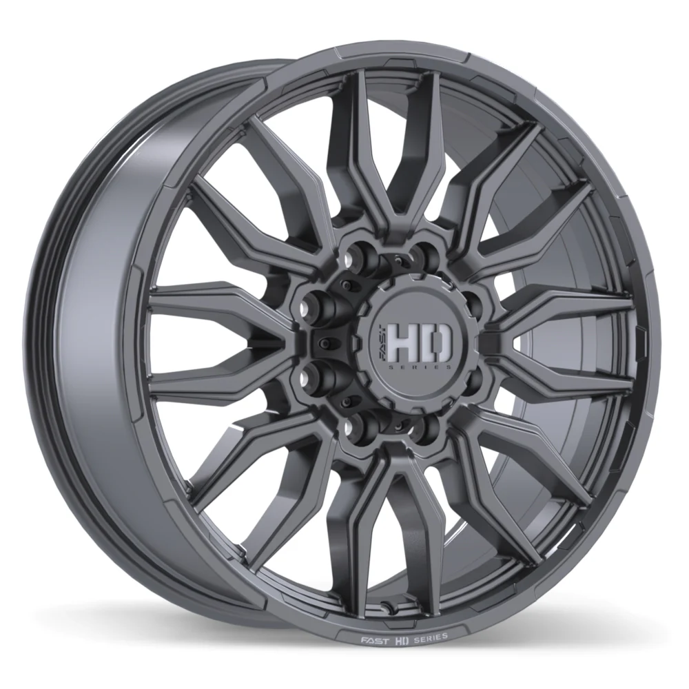 Fast HD Grit - 20X8.5 | 8X180 | 124.4 | +47 Satin Gunmetal with Milling