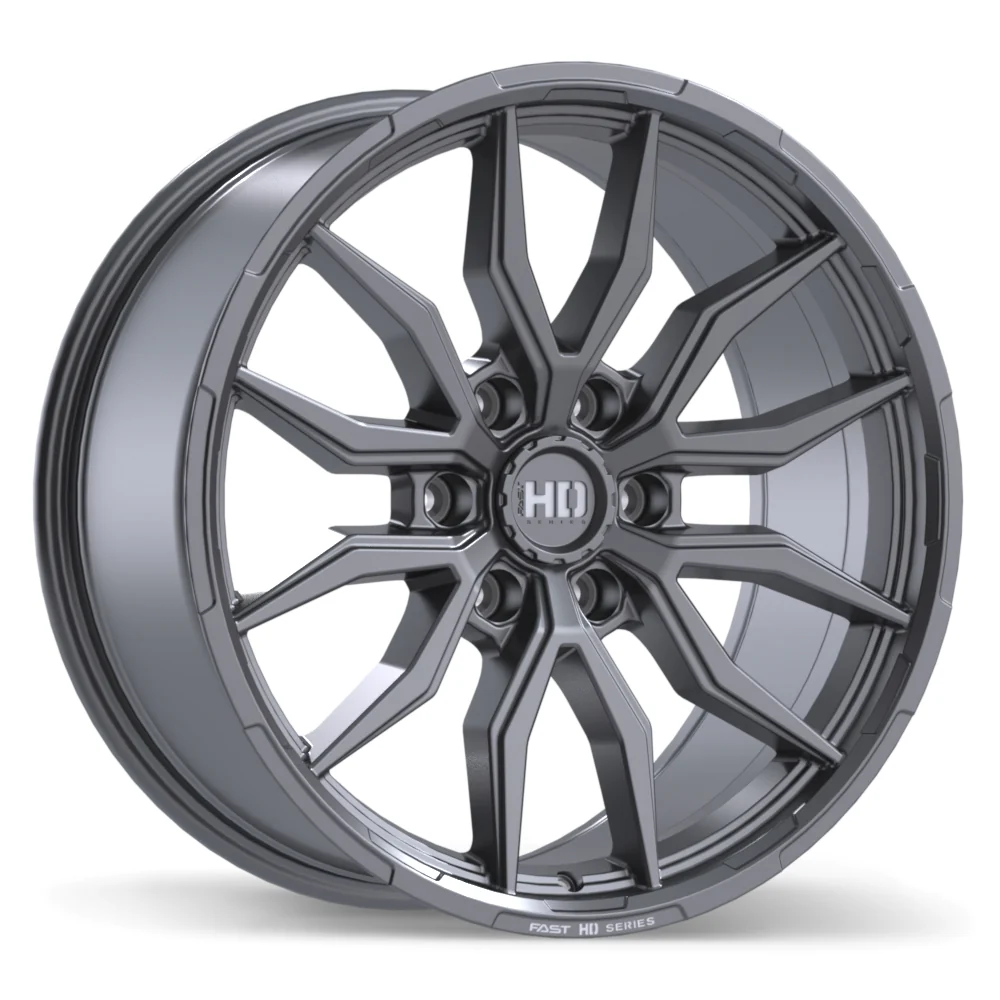 Fast HD Grit - 20X9.0 | 6X139.7 | 78.0 | +20 Satin Gunmetal with Milling