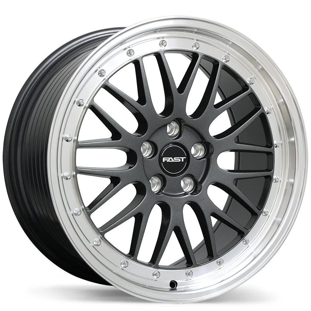 Fast Wheels FR01 - 17X8.0 | 5X105 | 72.6 | +35 Gloss Gunmetal with Machined Lip