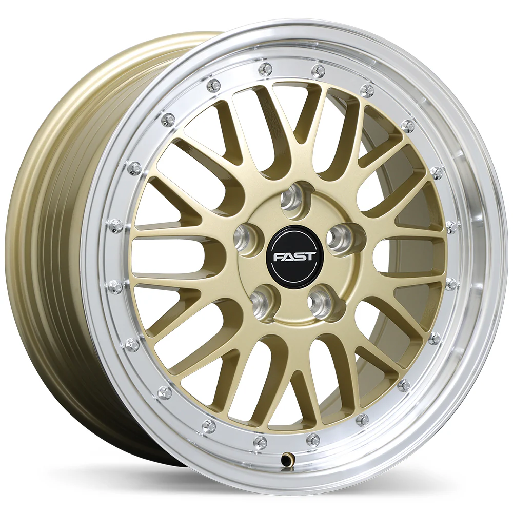 Fast Wheels FR01 - 17X8.0 | 5X114.3 | 72.6 | +35 Gloss Gold with Machined Lip