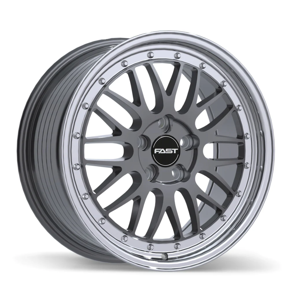 Fast Wheels FR01 - 18X8.5 | 5X120.65 | 72.6 | +35 Gloss Gunmetal with Machined Lip