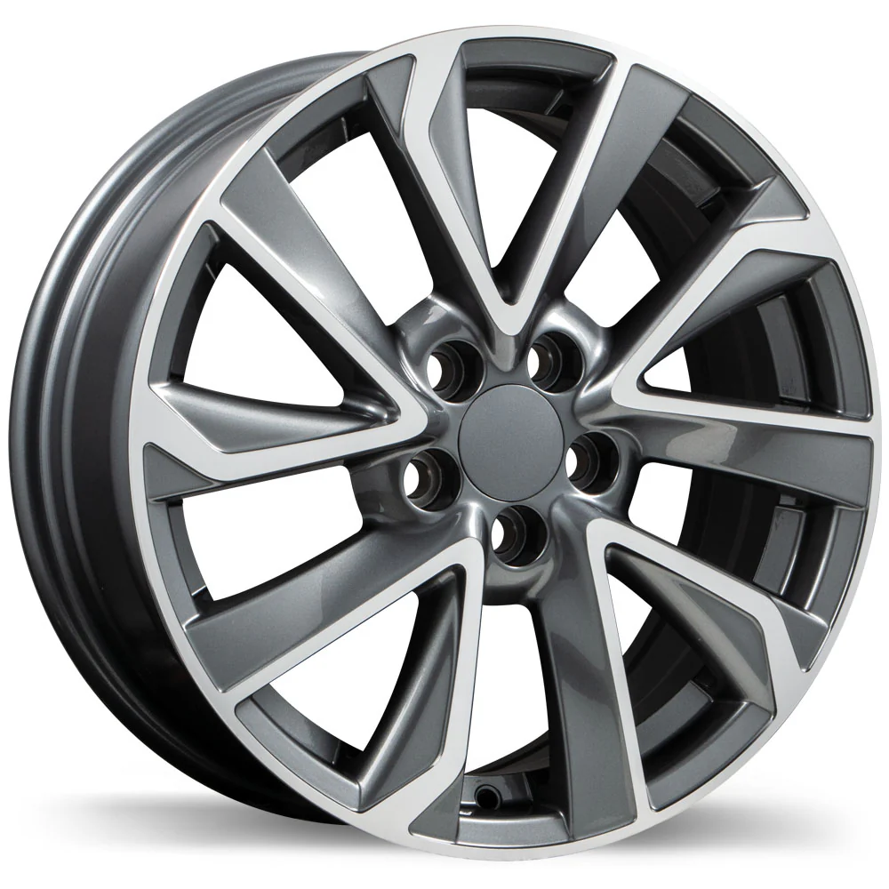 Replika R240 - 16X6.5 | 5X100 | 54.1 | +39 Gloss Gunmetal with Machined Face